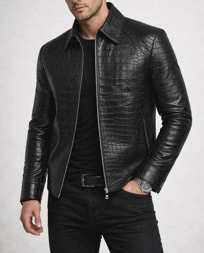 Veste cuir imprimé - veste, en