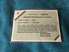 Rolex Certificat Service