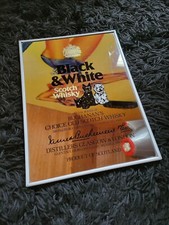 JOLI MIROIR PUBLICITAIRE WHISKY VINTAGE BLACK & WHITE ANNÉES 70 BAR BISTROT 