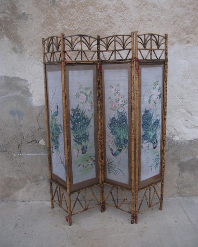 Paravent bambou vintage - bambou,