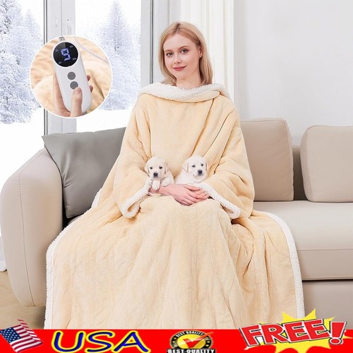Wearable heated blanket - blanket, w/
