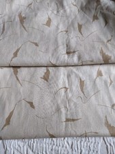 COUPE TISSU LIN ECRU  MOTIFS MARRON CLAIR