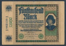 billets Allemand Empire 1922 Rosenbg: 76 utilisé (III) 1922 5.000 Mar (10448063