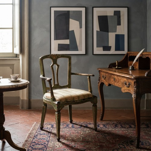 Fauteuil néoclassique ancien - fauteuil,