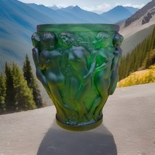 Xl Green Crystal Lalique Style