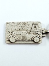 PORTE-CLÉS - CITROËN TRACTION - TOUR EIFFEL Paris Concessionnaires Métal 1970s