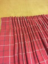 Rideaux à carreaux en fausse laine rouge Porter & Stone Bamburgh, entrelacés, cousus main