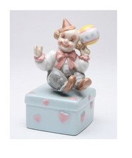 Porcelaine Fine Souvenir Clown Tenant une Boule " The Entertainer " Musique