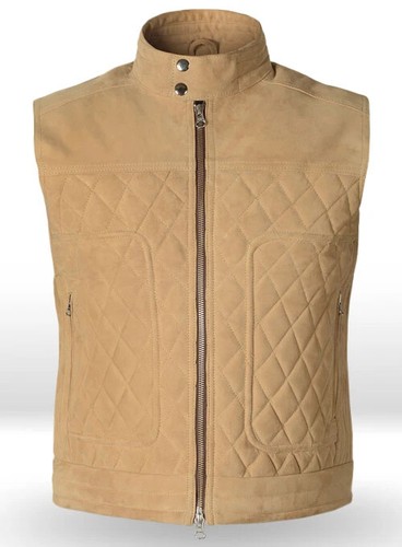 Gilet cuir agneau suédé - cuir, d'agneau