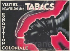 EXPO COLONIALE TABACS Rjiv-POSTER HQ 50x70cm d'une AFFICHE VINTAGE