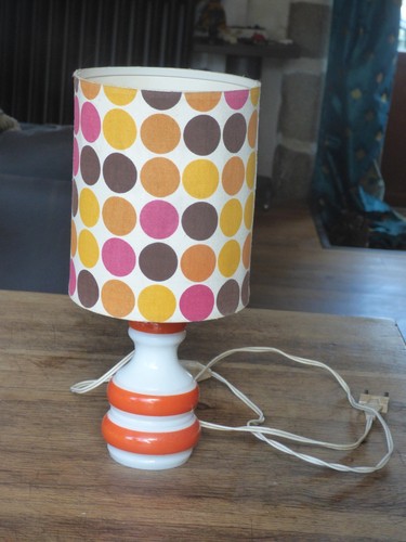Lampe vintage opaline blanche - lampe,