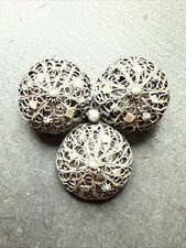 Ancienne Broche En Argent Massif Art Déco Nouveau créateur ethnique 