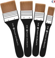 4 Pinceaux Peinture Grand Plat Artiste Brosse Pinceau Set d'Artistes en