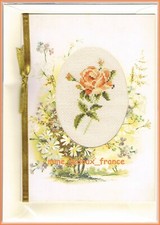 Carte brodée Main Rose Jaune