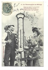 CARTE FANTAISIE BERGERET   LE THERMOMETRE DU MENAGE