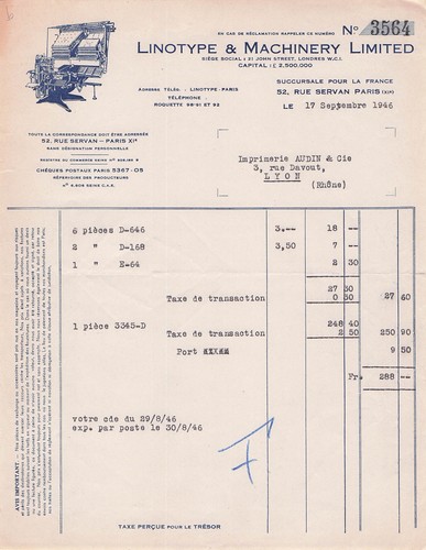 Paris imprimerie linotype - 75,