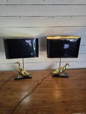 Paire De Lampes Canard En Laiton Des Années 70