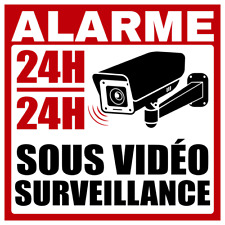Sticker Maison Propriété Vidéo Sous Surveillance 24H/24H Autocollant Caméra Logo