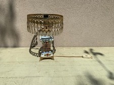 Magnifique Ancienne LAMPE Chevet PAMPILLES Vintage Faïence Années 1960