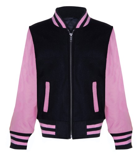 Veste bomber noire rose - veste,