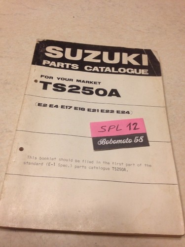 Suzuki parts list ts250 - list, ts