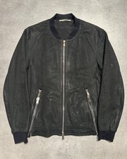 2010s Yves Saint Laurent Black Snakeskin Python Avant-Garde Leather Jacket (M/L)