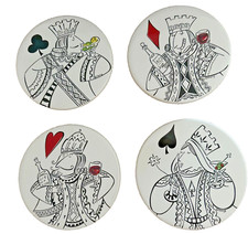 Sous-Verres Jokers Wild Mud Pie Boîte Peinte À La Main 4Pc