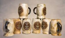 Lot de 8 Chopes à Bière artisanal en Grès - Brasserie Grand Place