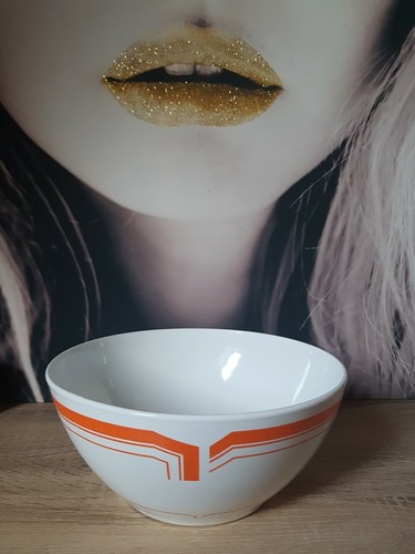 Saladier blanc orange - blanc, et