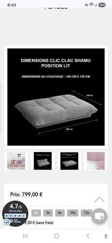 Canapé lit convertible rose - convertible,
