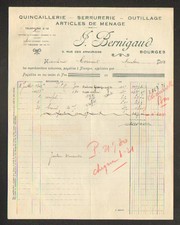 BOURGES (18) QUINCAILLERIE SERRURERIE OUTILLAGE "J. BERNIGAUD" en 1930