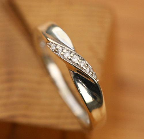 Bague croisée blanc 9ct - or,