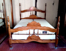 Ensemble cadre de lit d'ébéniste avec double sommier électrique