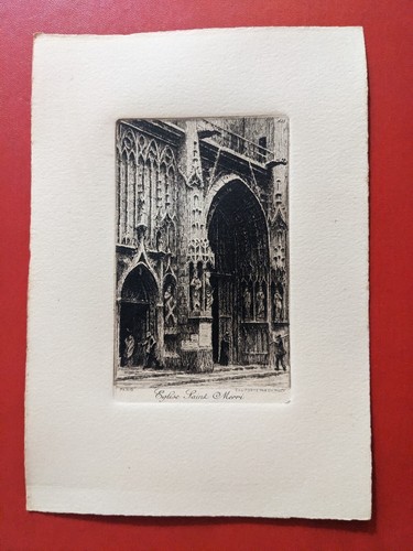 Eau forte église saint - :,