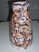 GRANDE CRUCHE CARAFE EN TERRE CUITE VERNISSEE SIGNEE 