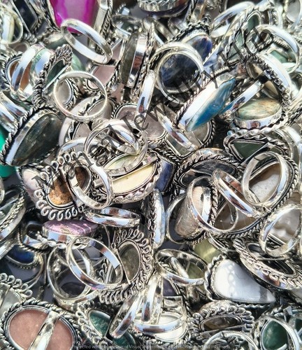 Lot bagues agate - de,