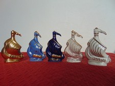 LOT MINIATURES MINI BOTTLE COGNAC LARSEN DRAKKAR 5cl MIGNONETTES PORCELAINE VERR