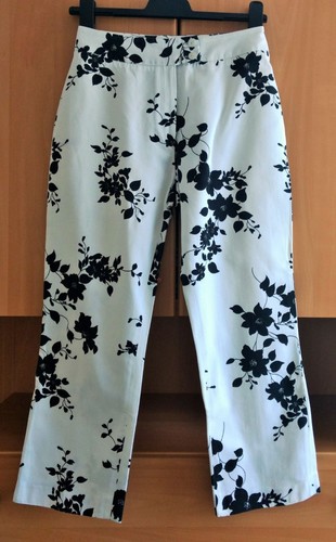 Pantacourt blanc fleurs - blanc,