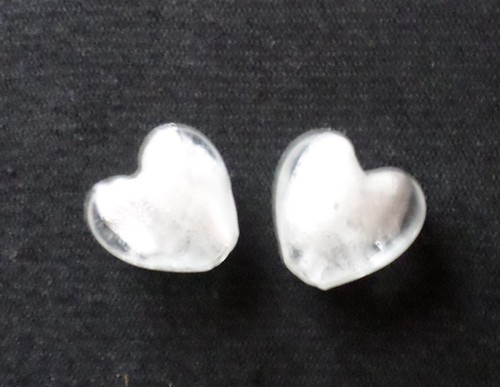 Perles coeur verre - 2, lampwork