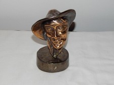 ANCIENNE SCULPTURE Statue en BRONZE " Visage " Signée Yves Lohé