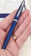 Stylo Plume en Or 18K Waterman Caréné Carene Gold Nib Blue Lacquer Fountain Pen
