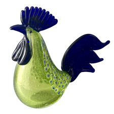 Coq en Verre Soufflé Vintage