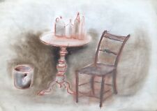 Dessin Intérieur Table Avec Bouteilles Chaise Pot Seau Nature Morte