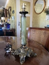 Ancien Pied De Lampe Bronze Et Colonne En Onyx Style ROCAILLE Louis XV