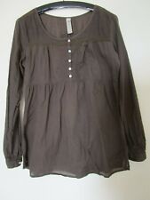 Haut chemise tunique CACHE-CACHE coton  marron femme manches longues taille 3   