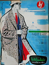 PUBLICITÉ PRESSE 1959 BELLE JARDINIERE COSTUME PEIGNÉ PRINCE DE GALLES -AUTOCOAT