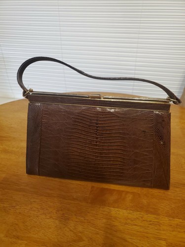 Vintage lizard handbag - lizard,
