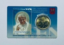 VATICAN 2014 STAMP&COINCARD
