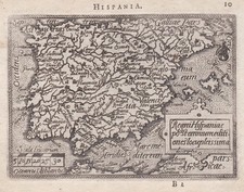 Espagne Espagne Péninsule Ibérique Portugal Carte Ortelius 1588