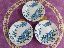 3 Assiette à Dessert Terre de Fer Jules Vieillard Bordeaux Service Gibier Faisan